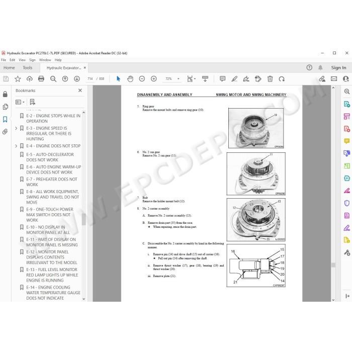 Komatsu Excavator PC270LC-7L service & repair manual