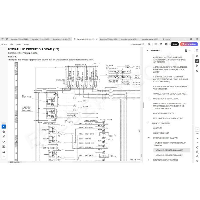 Komatsu Excavator PC290-11E0 PC290LC-11E0 PC290NLC-11E0 service manual
