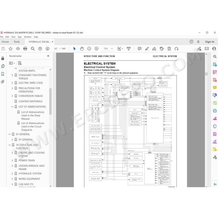Komatsu Excavator PC290LC-10 service & repair manual