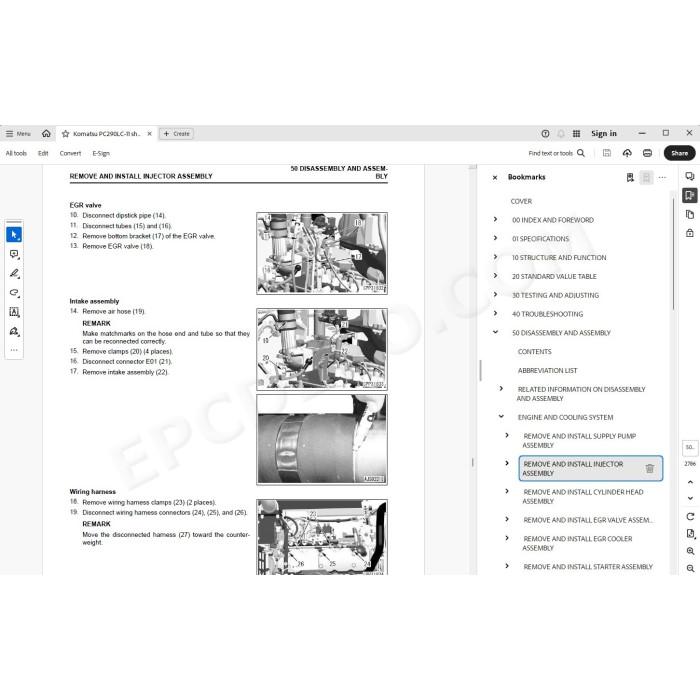 Komatsu Excavator PC290LC-11 workshop service manual