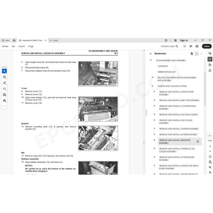 Komatsu Excavator PC290LC-11 workshop service manual