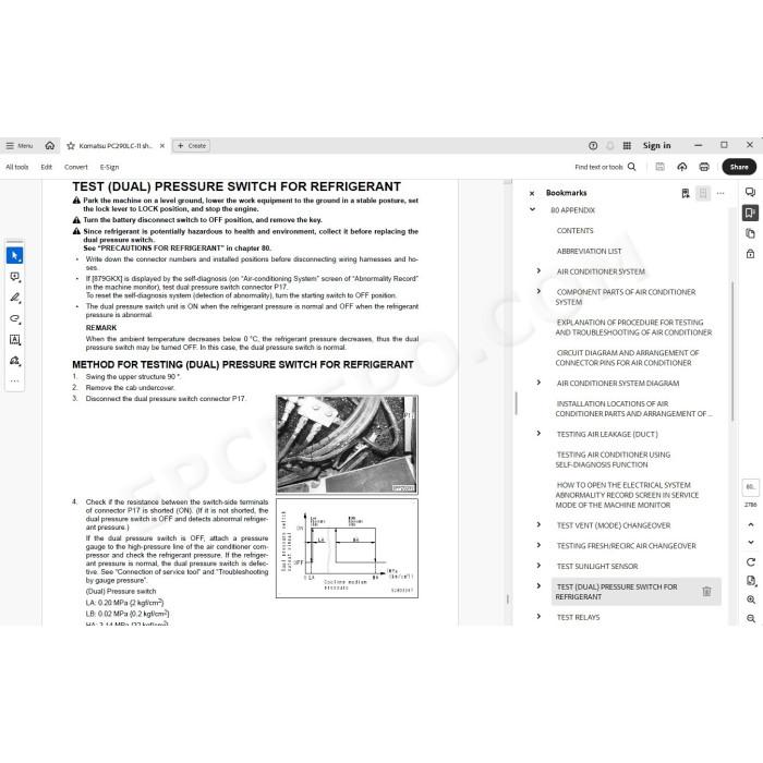 Komatsu Excavator PC290LC-11 workshop service manual