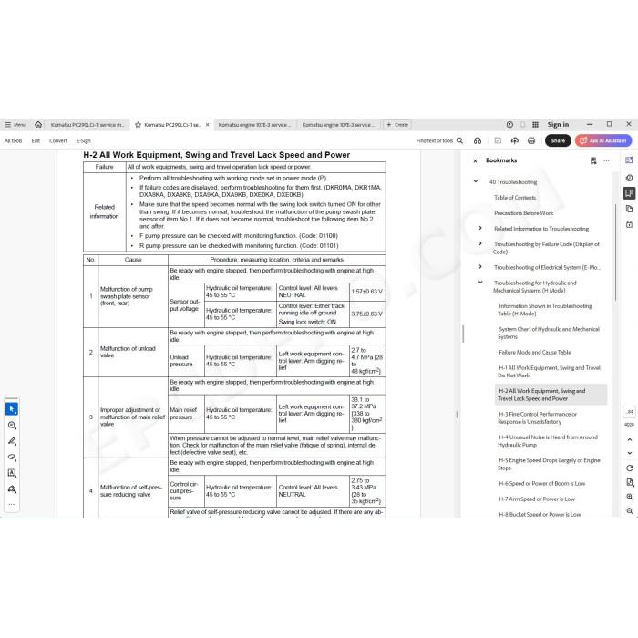 Komatsu Excavator PC290LCi-11 service manual