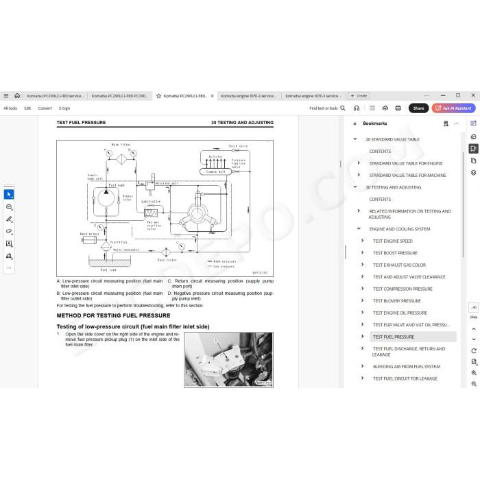 Komatsu Excavator PC290LCi-11E0 PC290NLCi-11E0 service manual