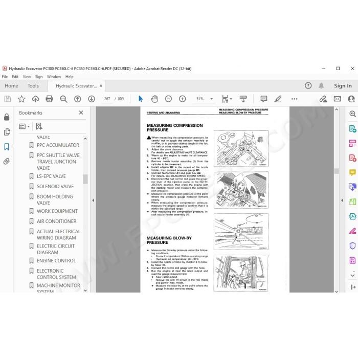 Komatsu Excavator PC300-6 PC300LC-6 PC350-6 PC350LC-6 service & repair manual