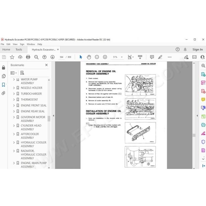 Komatsu Excavator PC300-6 PC300LC-6 PC350-6 PC350LC-6 service & repair manual