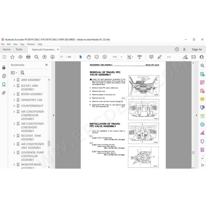 Komatsu Excavator PC300-6 PC300LC-6 PC350-6 PC350LC-6 service & repair manual