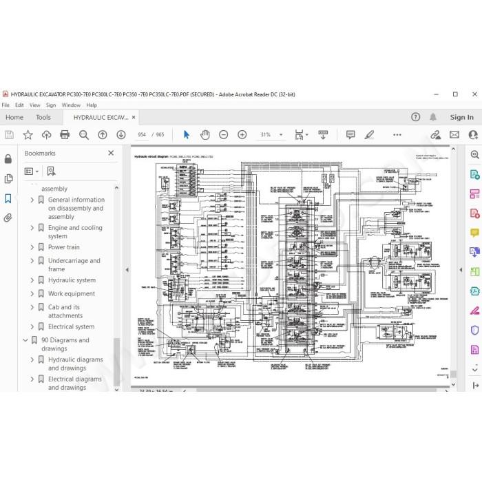 Komatsu Excavator PC300-7E0 PC300LC-7E0 PC350-7E0 PC350LC-7E0 service & repair manual