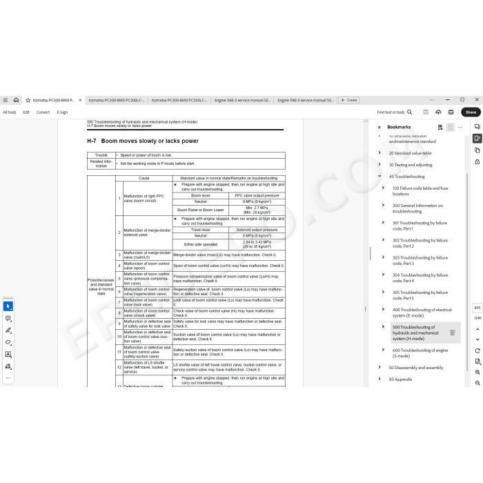 Komatsu Excavator PC300-8M0 PC300LC-8M0 PC350-8M0 PC350LC-8M0 service & repair manual