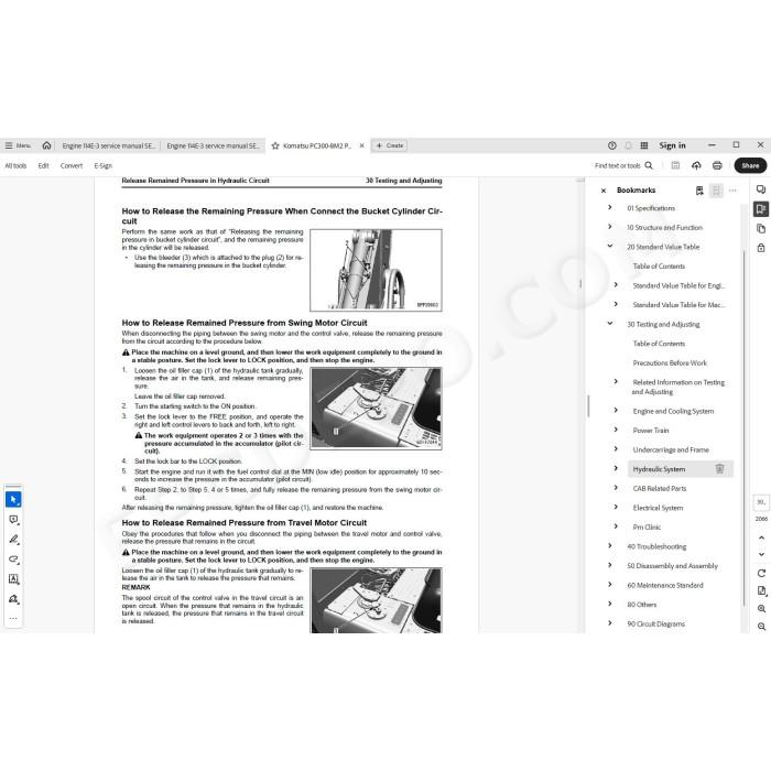 Komatsu Excavator PC300-8M2 PC300LC-8M2 PC350-8M2 PC350LC-8M2 PC360-8M2 PC360LC-8M2 service manual