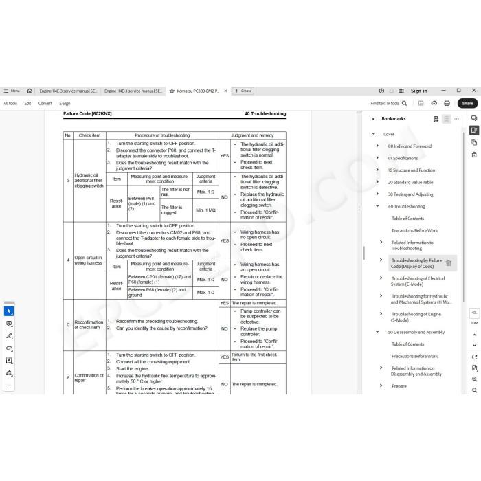 Komatsu Excavator PC300-8M2 PC300LC-8M2 PC350-8M2 PC350LC-8M2 PC360-8M2 PC360LC-8M2 service manual