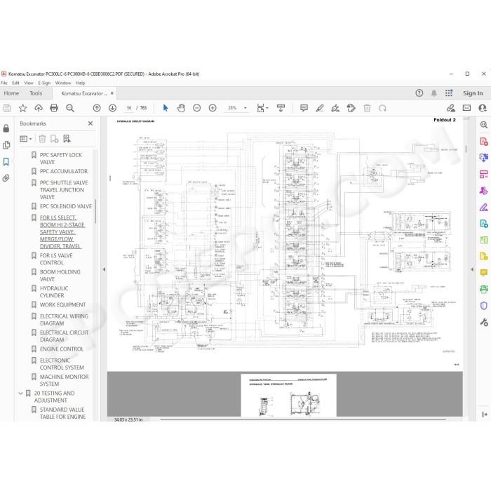 Komatsu Excavator PC300LC-6 PC300HD-6 service & repair manual