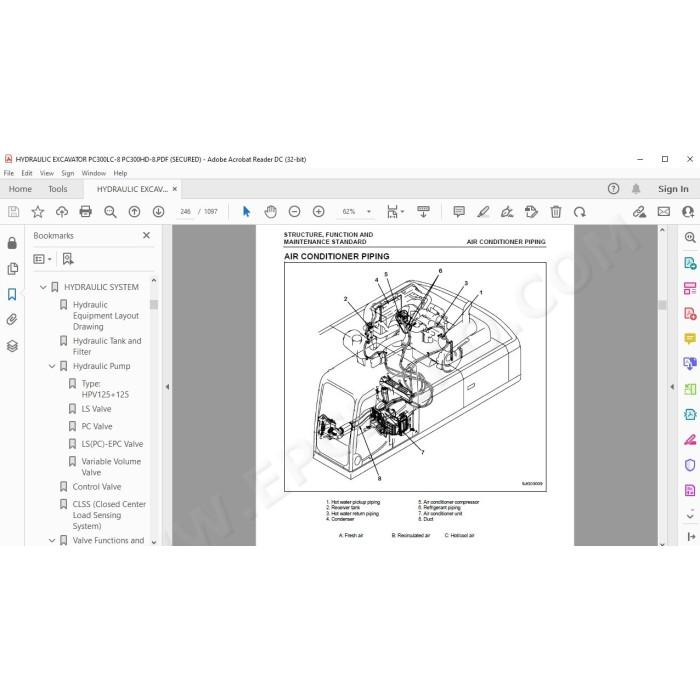 Komatsu Excavator PC300LC-8 PC300HD-8 service & repair manual