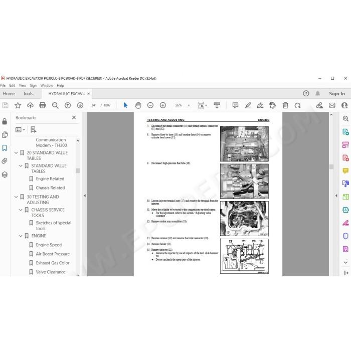 Komatsu Excavator PC300LC-8 PC300HD-8 service & repair manual