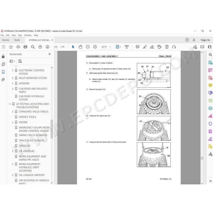 Komatsu Excavator PC300LL-7L Galeo service & repair manual