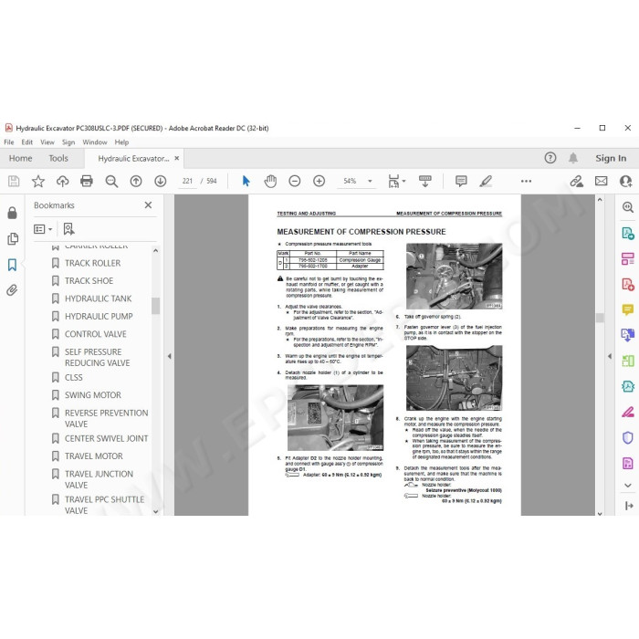 Komatsu Excavator PC308USLC-3 service & repair manual