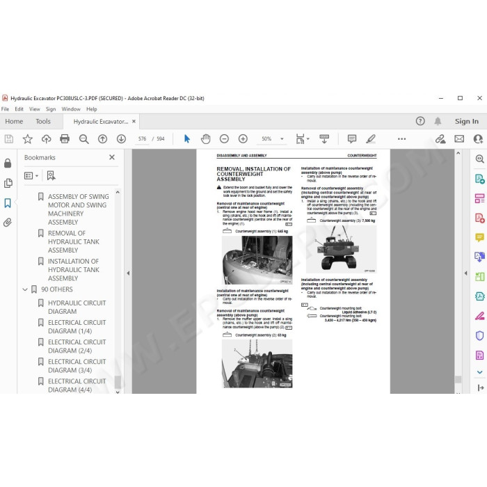 Komatsu Excavator PC308USLC-3 service & repair manual