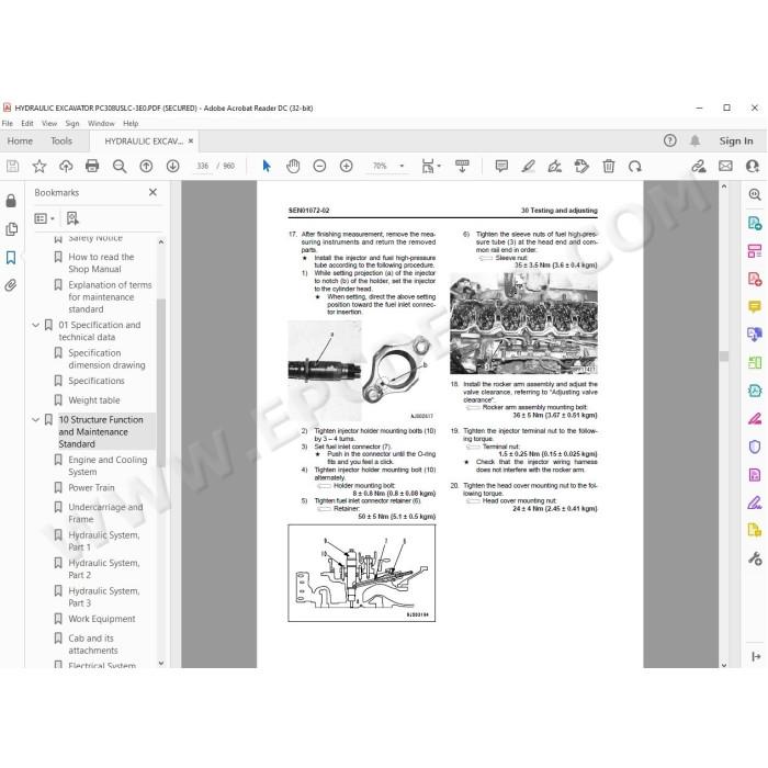 Komatsu Excavator PC308USLC-3E0 service & repair manual