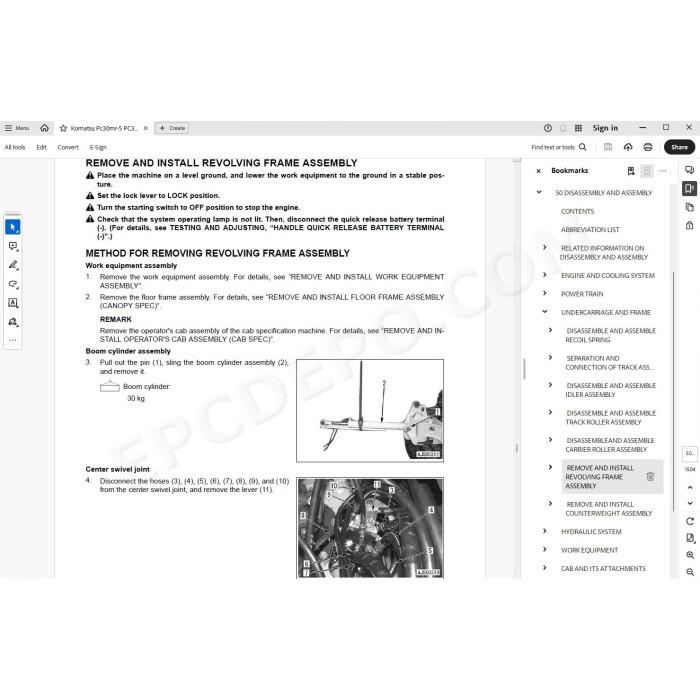 Komatsu Excavator PC30MR-5 PC35MR-5 service & repair manual