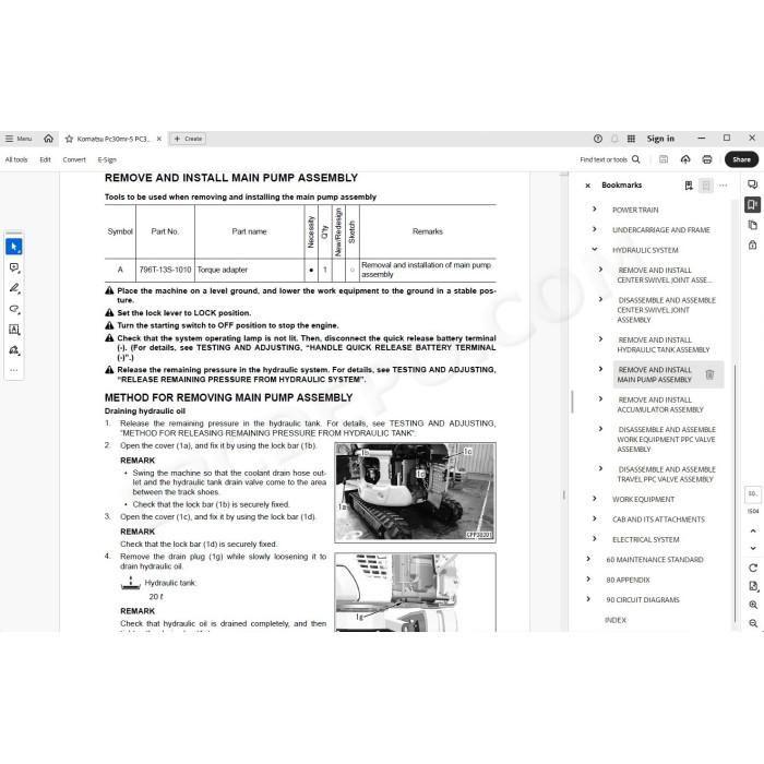 Komatsu Excavator PC30MR-5 PC35MR-5 service & repair manual