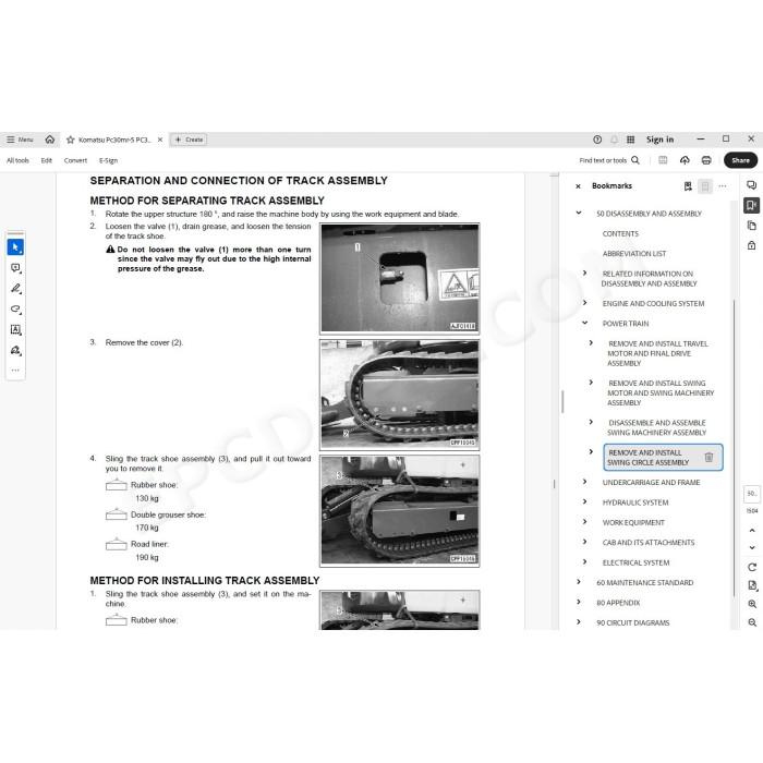 Komatsu Excavator PC30MR-5 PC35MR-5 service & repair manual