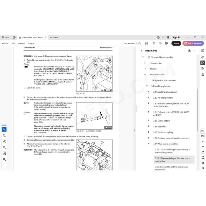 Komatsu Excavator PC3400-11M0 service & repair manual