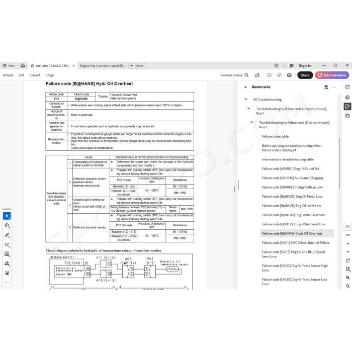 Komatsu Excavator PC340LC-7 PC340NLC-7 service manual