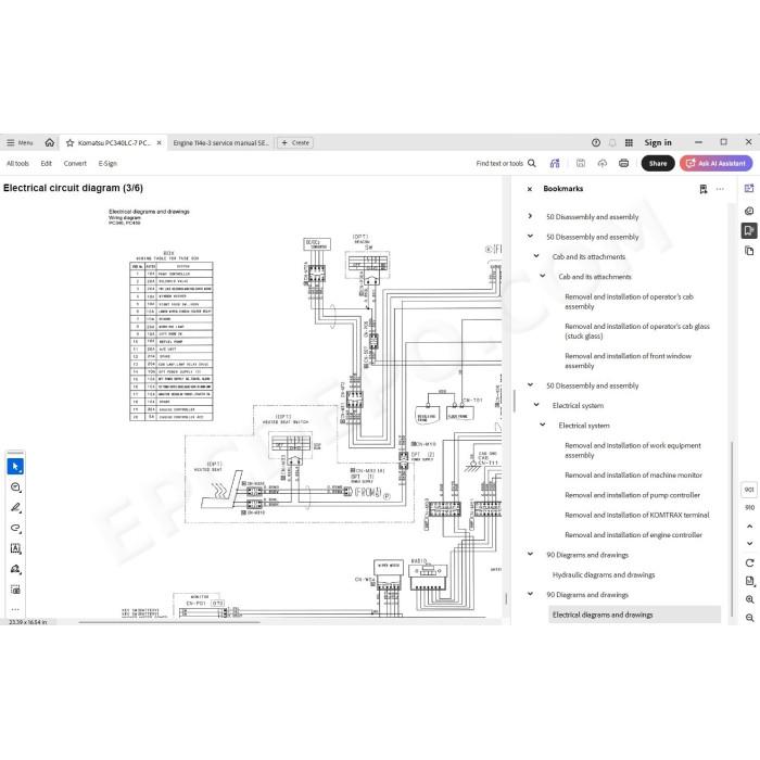 Komatsu Excavator PC340LC-7 PC340NLC-7 service manual
