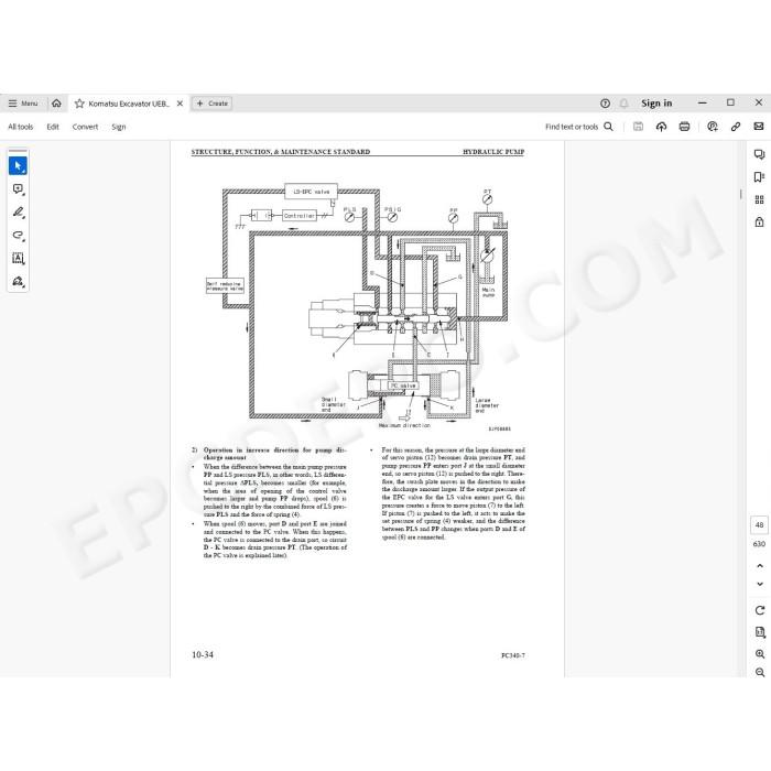Komatsu Excavator PC340LC-7K PC340NLC-7K service manual