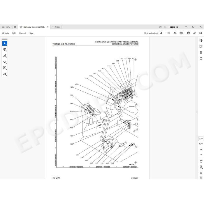 Komatsu Excavator PC340LC-7K PC340NLC-7K service manual