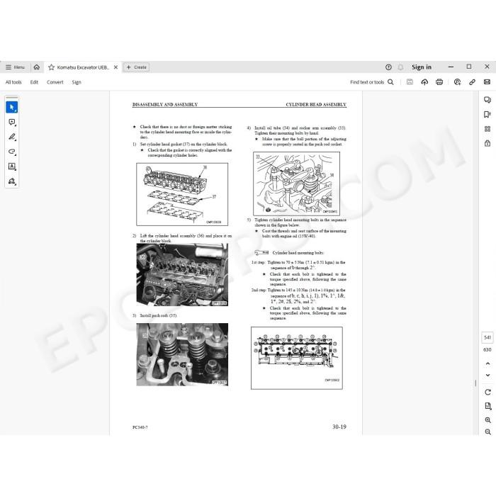 Komatsu Excavator PC340LC-7K PC340NLC-7K service manual