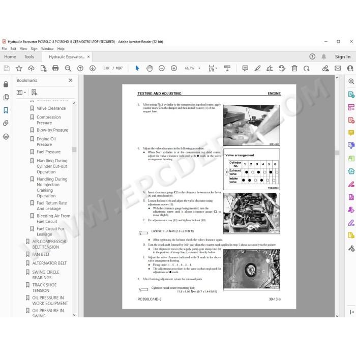 Komatsu Excavator PC350LC-8 PC350HD-8 service & repair manual