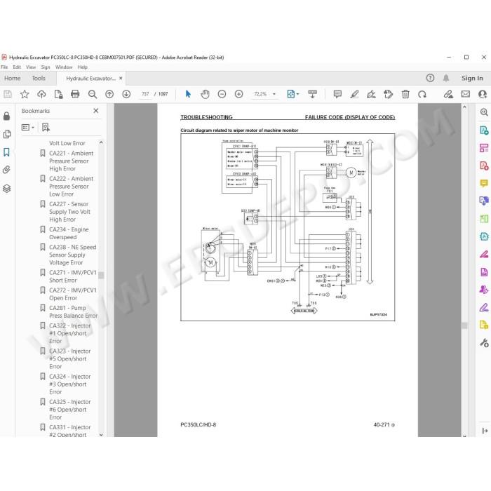 Komatsu Excavator PC350LC-8 PC350HD-8 service & repair manual