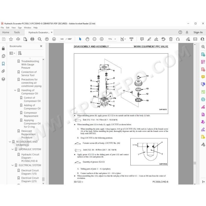 Komatsu Excavator PC350LC-8 PC350HD-8 service & repair manual