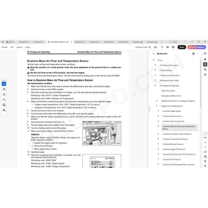 Komatsu Excavator PC360-11 PC360LC-11 PC360NLC-11 PC390HRD-11 service manual