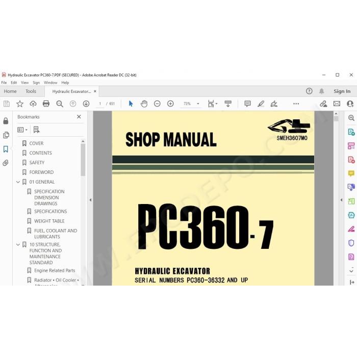 Komatsu Excavator PC360-7 service & repair manual