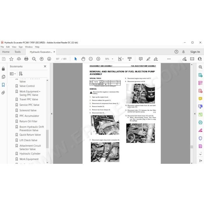Komatsu Excavator PC360-7 service & repair manual