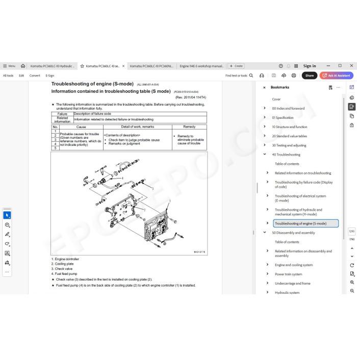 Komatsu Excavator PC360LC-10 PC360NLC-10 service manual