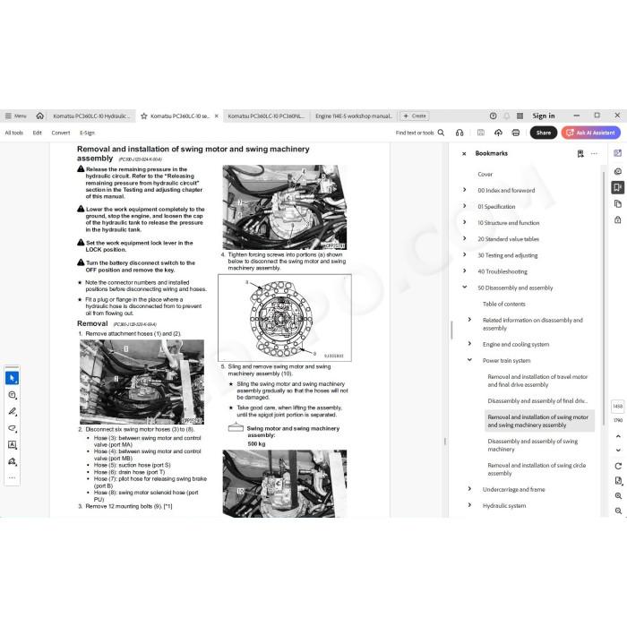Komatsu Excavator PC360LC-10 PC360NLC-10 service manual