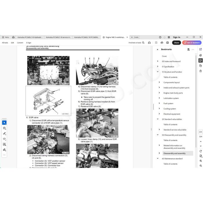 Komatsu Excavator PC360LC-10 PC360NLC-10 service manual