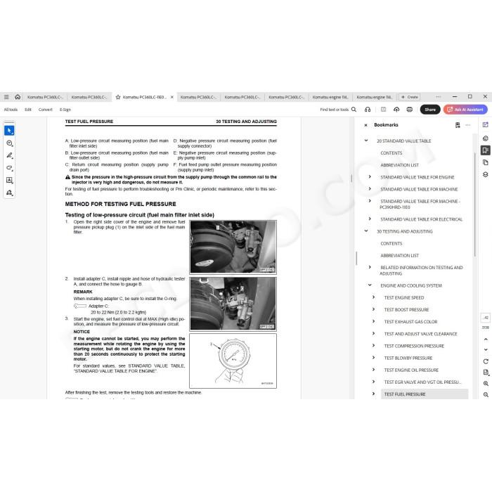 Komatsu Excavator PC360LC-11E0 PC360NLC-11E0 PC390HRD-11E0 service manual