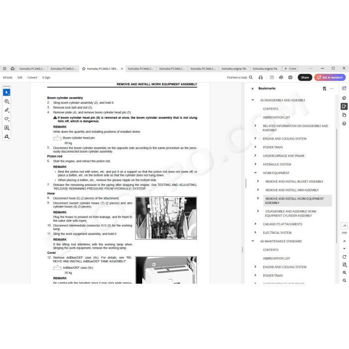 Komatsu Excavator PC360LC-11E0 PC360NLC-11E0 PC390HRD-11E0 service manual