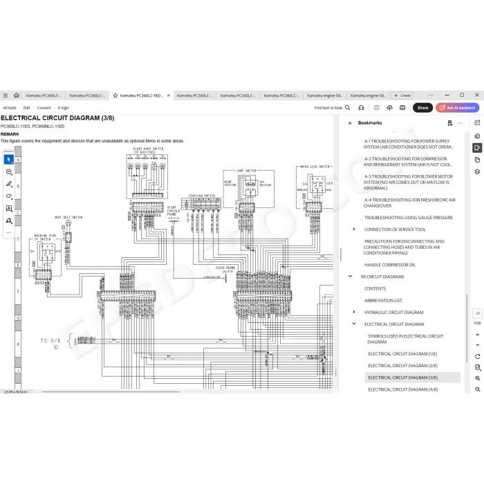 Komatsu Excavator PC360LC-11E0 PC360NLC-11E0 PC390HRD-11E0 service manual