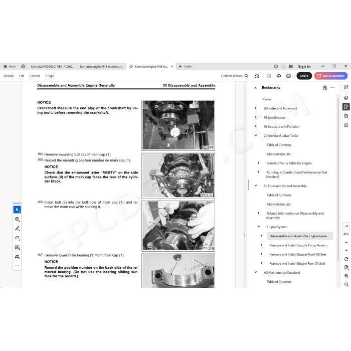 Komatsu Excavator PC360LCI-11E0 PC360NLCI-11E0 service manual