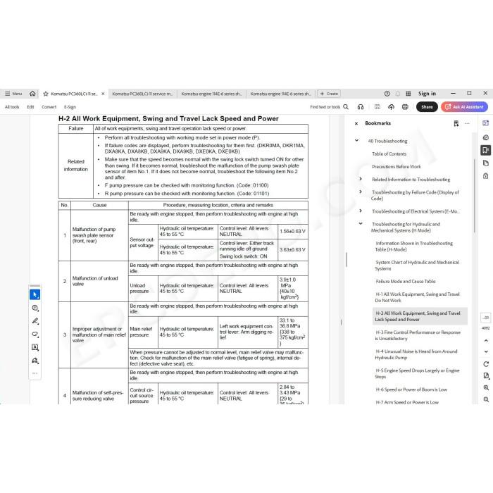 Komatsu Excavator PC360LCi-11 service manual