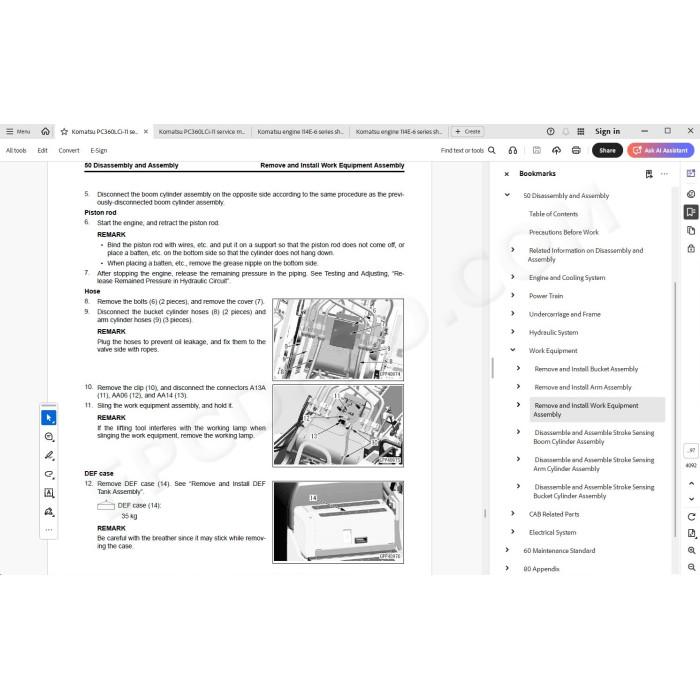 Komatsu Excavator PC360LCi-11 service manual