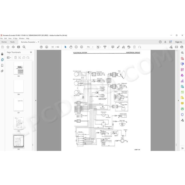 Komatsu Excavator PC400-1 PC400LC-1 service & repair manual