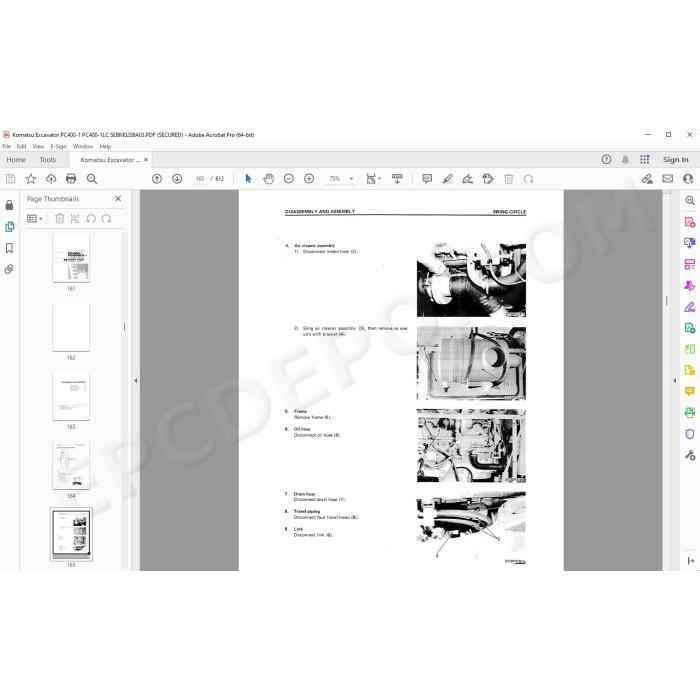 Komatsu Excavator PC400-1 PC400LC-1 service & repair manual