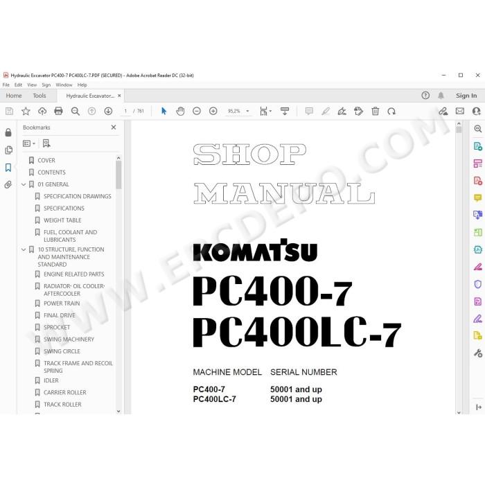 Komatsu Excavator PC400-7 PC400LC-7 PC450-7 PC450LC-7 service & repair manual