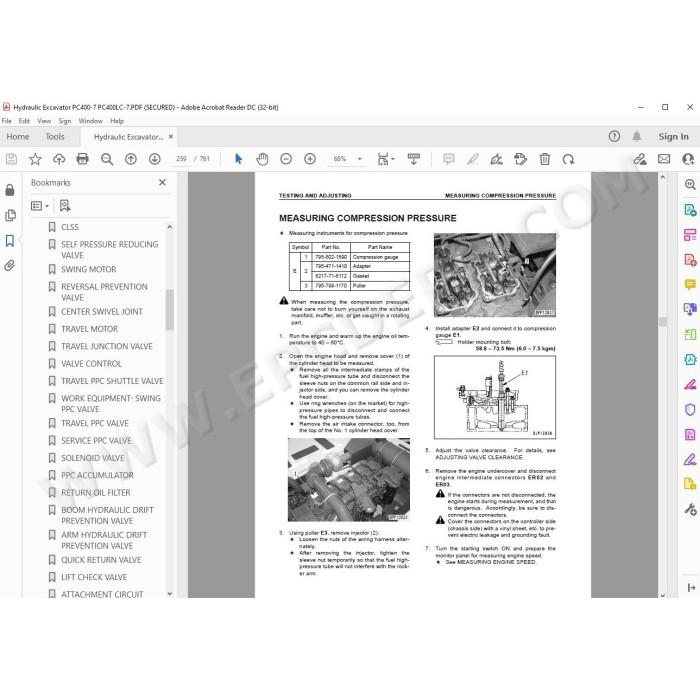 Komatsu Excavator PC400-7 PC400LC-7 PC450-7 PC450LC-7 service & repair manual